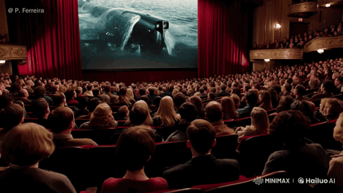 A Crowd Of People Sitting In A Theater Watching A Performance With A Photo By P. Ferreira GIF