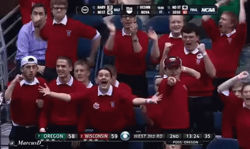 Crowd Watching Basketball Game UConn 58 Wisconsin 59 GIF