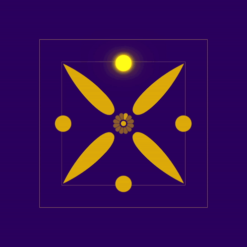 A Crown With A Feather On Top Of It On A Yellow Background GIF