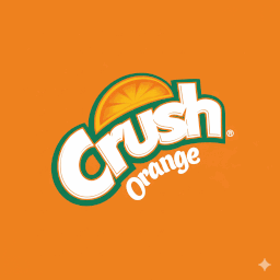 A Crush Orange Logo With A Slice Of Orange In The Middle GIF