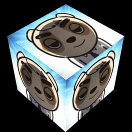 Cube With Cartoon Meerkat Image GIF
