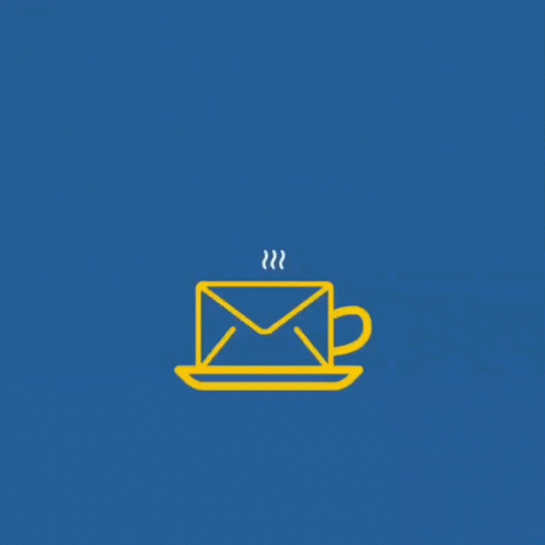 A Cup Of Coffee With An Envelope Inside Of It On A Saucer . GIF