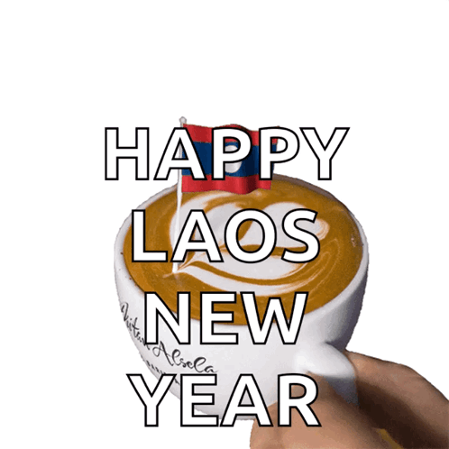 Coffee Cup With Happy Laos New Year GIF