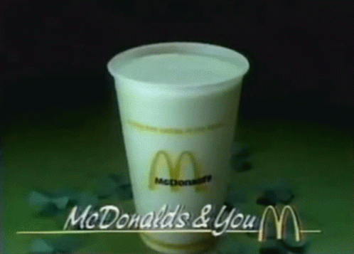 A Cup Of Mcdonald 'S Milk With The Words Mcdonald 'S & You On The Bottom GIF
