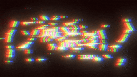 A Dark Background With A Rainbow Of Colors And A Few Letters GIF