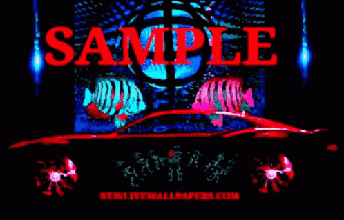 A Dark Background With The Words Sample In Red GIF