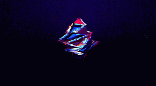 A Dark Blue Background With A Colorful Object In The Foreground GIF