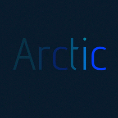 A Dark Blue Background With The Word Arctic In Blue Letters GIF