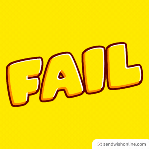 A Dark Blue Background With The Word Fail In White Letters GIF