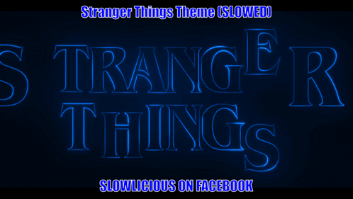 A Dark Blue Background With The Words Stranger Things Glowing In The Dark GIF