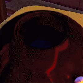 A Dark Room With A Blue Object In It GIF