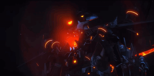A Dark Room With A Lot Of Neon Lights GIF