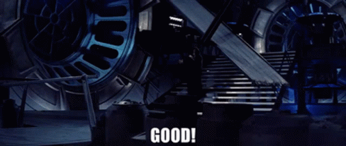 A Dark Room With The Words Good On The Bottom Right GIF