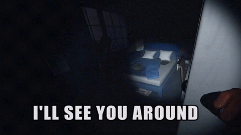 Dark Room With I'll See You Around Text GIF
