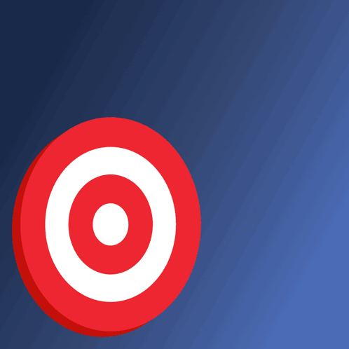 A Dart Is Flying Through A Red And White Target GIF
