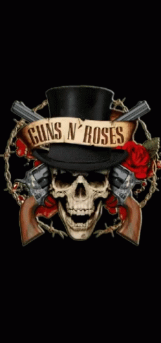 A Day Of The Dead Skull Wearing A Top Hat And Roses GIF