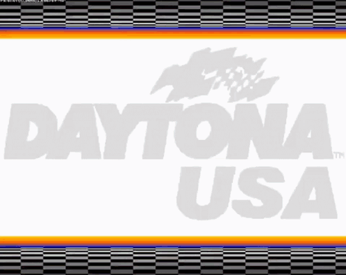 a daytona usa logo with a checkered pattern in the background