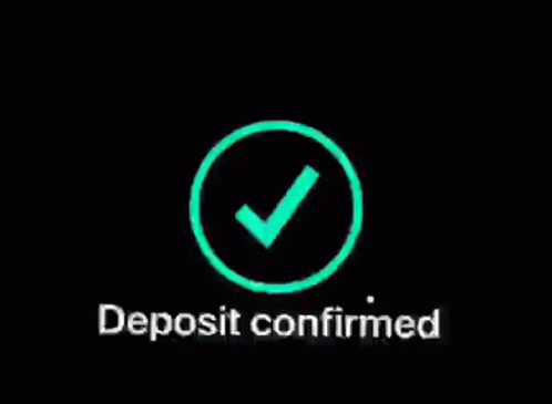 A Deposit Confirmed Icon With A Check Mark In A Circle . GIF