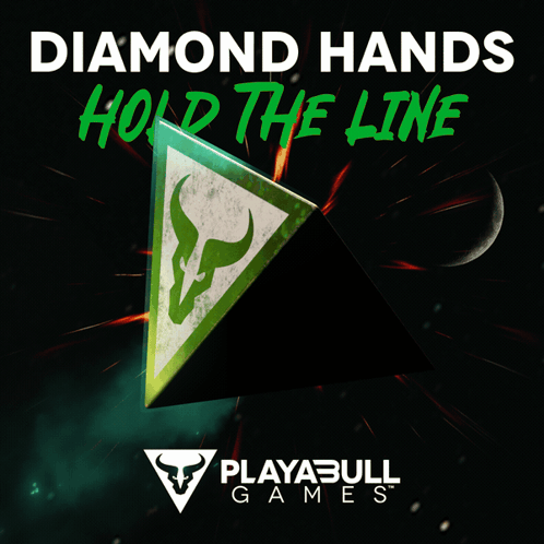 a diamond hands hold the line poster with a bull on it