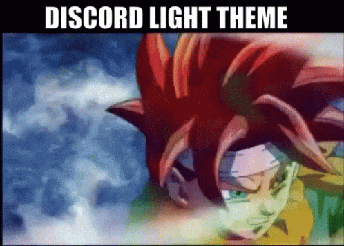A Discord Light Theme With A Picture Of Goku GIF