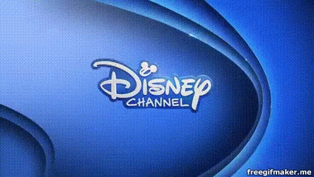 A Disney Channel Logo Is Displayed On A Blue Background GIF