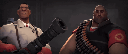 A Doctor And A Soldier Are Standing Next To Each Other In A Video Game GIF
