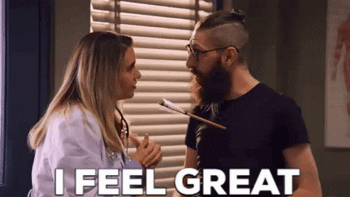 Doctor Listening To Man's Heartbeat Says I Feel Great GIF