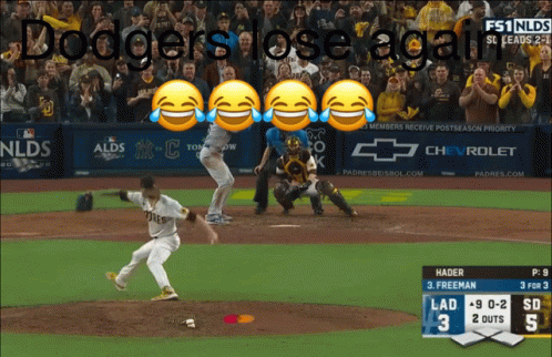 A Dodgers Baseball Game Is Being Shown On A Television Screen GIF