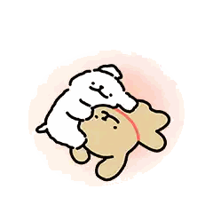 a dog and a teddy bear are laying next to each other .