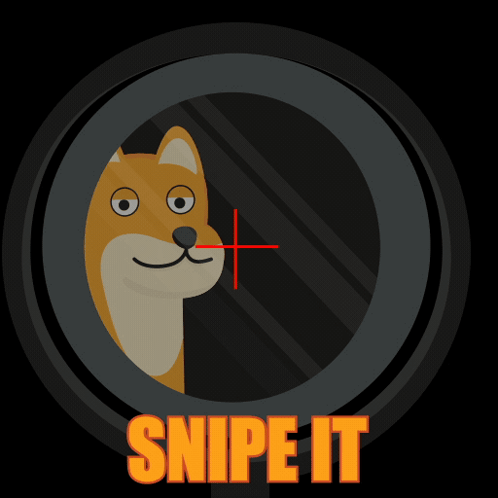A Dog Is Looking Through A Scope With The Words Snipe It Written Below It GIF