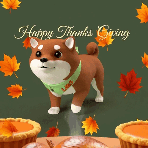 A Dog Wearing A Bandana That Says Labs Stands In Front Of A Turkey GIF