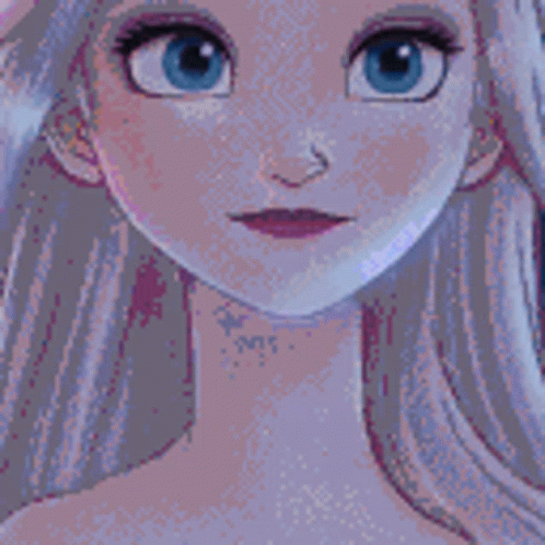 A Doll In A White Dress Is Standing On A Stage GIF