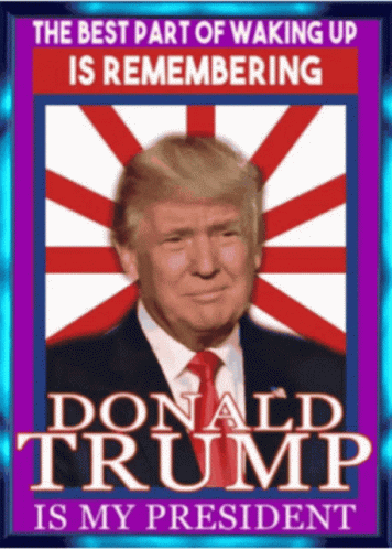 A Donald Trump Poster That Says The Best Part Of Waking Up Is Remembering GIF