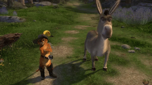 a donkey standing next to a cat with the words yo te veo igual de burro