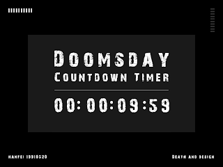 A Doomsday Countdown Timer Is Shown On A Black Screen GIF