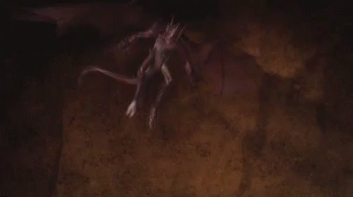A Dragon Is Flying Through The Air With A Green Light Coming From Its Mouth . GIF