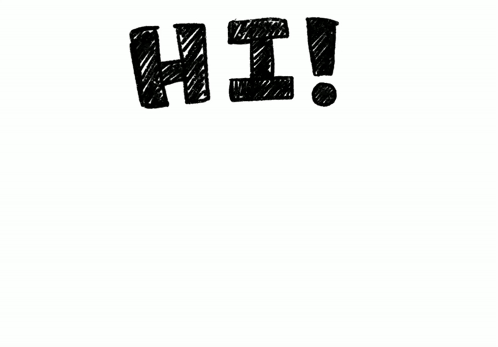 A Drawing Of A Baby Yoda With The Word Hi Above Him GIF