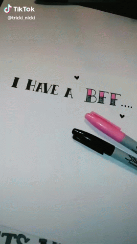 A Drawing Of A Banner With The Words I Have She 'S My Best Friend Written On It GIF