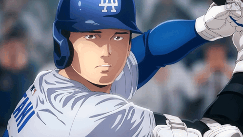 A Drawing Of A Baseball Player Wearing A Dodgers Uniform GIF