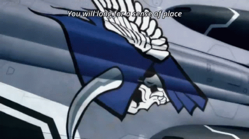 A Drawing Of A Bird With The Words " You Will Long For A Sense Of Place " GIF