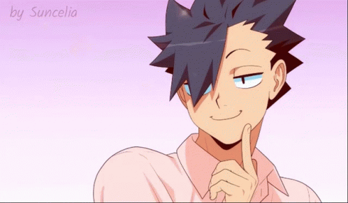 A Drawing Of A Black Haired Anime Character With The Name Suncelia On The Bottom GIF