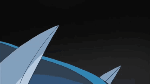 A Drawing Of A Blue And White Object On A Dark Background GIF