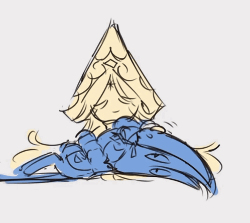 A Drawing Of A Blue And Yellow Monster With The Word Chomp Written Below It GIF