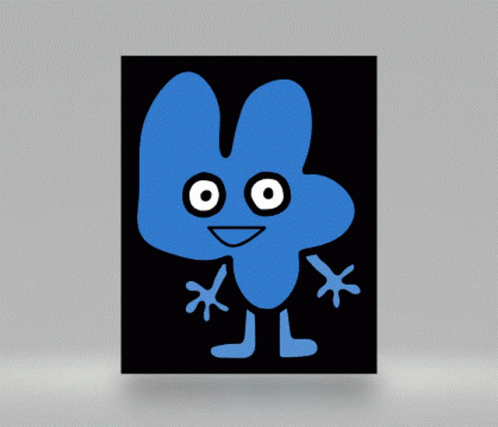 A Drawing Of A Blue Cartoon Character With Big Eyes GIF