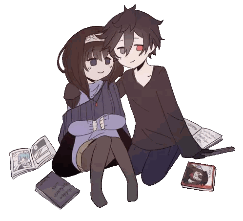 a drawing of a boy and a girl sitting next to each other with a book that says " hidden kingdom " on it