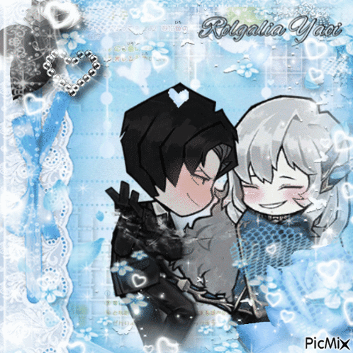 Drawing Of Boy And Girl With Helgaia Yaoi Text GIF