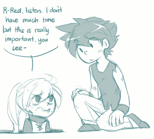 A Drawing Of A Boy And A Girl With The Words R-Red Listen I Do N't Have Much Time GIF