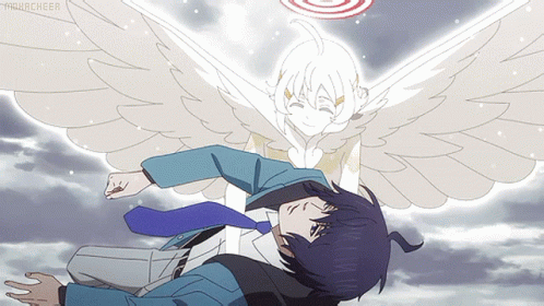 A Drawing Of A Boy And A Girl With Wings And The Word Awareness On The Bottom Right GIF