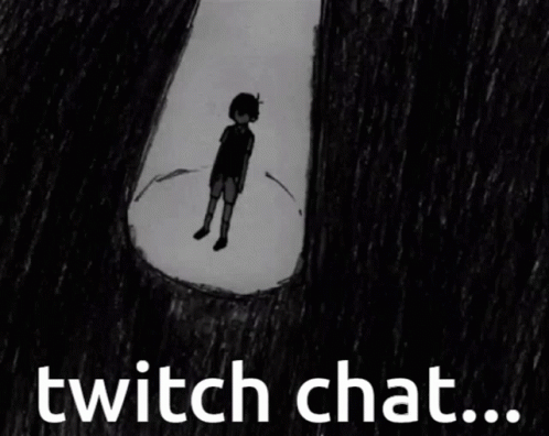 A Drawing Of A Boy Covering His Face With His Hands And The Words Twitch Chat GIF