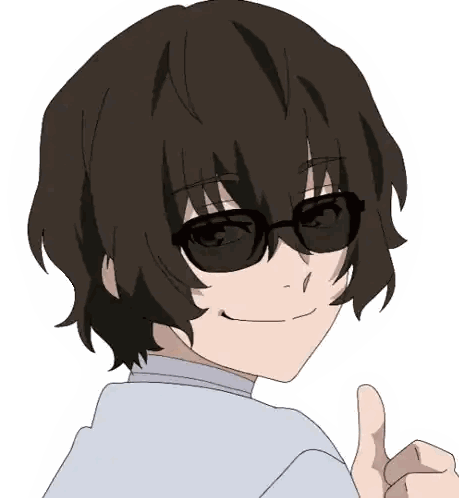 a drawing of a boy wearing sunglasses and giving a thumbs up